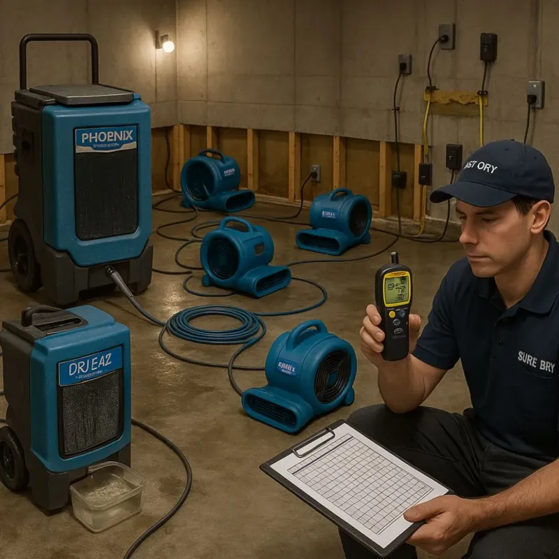 Structural Drying and Dehumidification process in City of Chesapeake, VA
